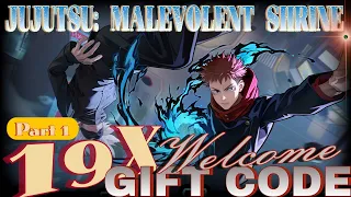 jujutsu malevolent shrine welcome gift x19 gift code dark fantasy tactical anime rpg android ios