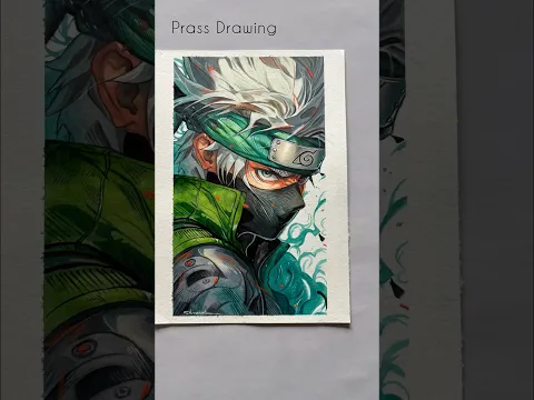 Kakashi Hatake Drawing with Watercolour For Beginners. #shorts