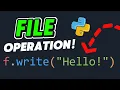 Lesson 1 - Python File Handling Writing and Reading a TXT File