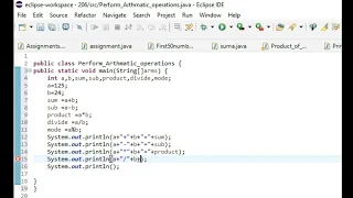 Arithmetic Operations Program Java Parwaz Pro