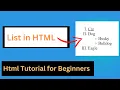List in HTML HTML Tutorial part 8