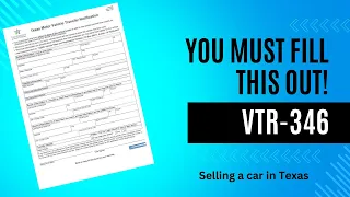 Texas form you MUST send in when you sell your car Notification of Vehicle Transfer