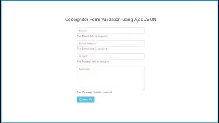 Codeigniter Form Validation using Ajax jQuery JSON