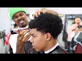 HAIRCUT TUTORIAL CURLY TOP LOW FADE CURL SPONGE