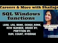 SQL Windows Functions Rank Dense rank Row number Lag Lead Analytics Interviews