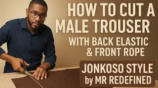 how to cut a male trouser with back elastic u0026 front rope jonkoso style by mr redefined trouser
