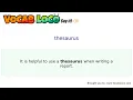 Thesaurus - English Pronunciation Definition Synonyms Antonyms Example Sentence