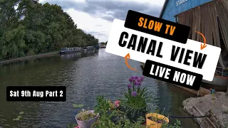 SLOW TV Pt 2 | Canal View Live with Passing Boats & Ambient Sounds 🚤🌿