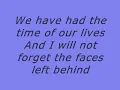 Tyrone Wells - Time of our lives lyrics