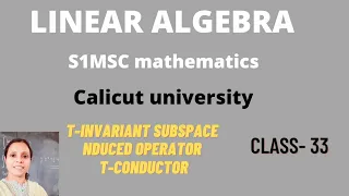 Download #S1Mscmathematics LINEAR ALGEBRA #Calicutuniversity#Malayalam#Class- 33 MP3