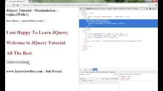 REPLACEWITH METHOD IN JQUERY DEMO