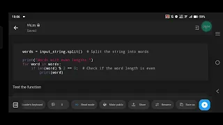 Python Print Even Length Words in a String