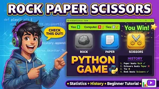 Build a Rock Paper Scissors Game with Statistics History in Python - Tkinter Tutorial