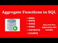SQL Aggregate functions MIN MAX SUM AVG DISTINCT COUNT Oracle Tutorial Techie Creators