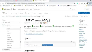 RIGHT FUNCTION LEFT FUNCTION IN SQL SERVER SQL Server Tutorial learning in 2020
