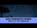 Quick SpinRewriter Spinner Plugin for WordPress