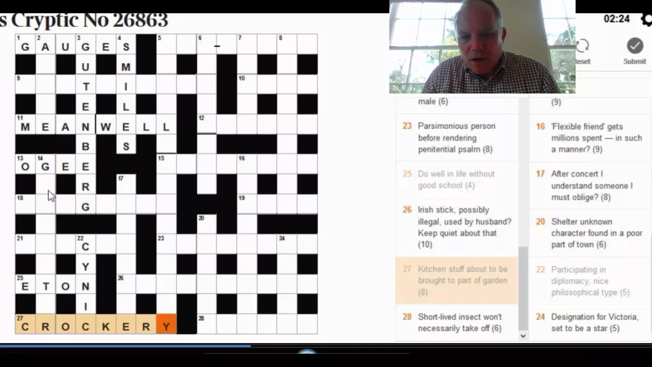Solving 3 Times Crosswords on 24th Oct