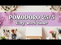 Boho Desk Setup Pomodoro Timer 25 Min Focus 5 Min Break Lofi Birdsong Ambience