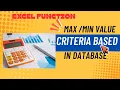 Finding Maximum and Minimum Values with Criteria Functions