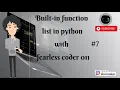 what is built-in function list with fearlesscoder011