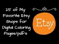 25 Of My Favorite Etsy Shops for pdf Coloring Pages