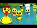 Download Lagu lima bebek kecil | anak-anak bebek lagu | Lagu Anak Anak | Five Little Ducks | 3D Rhymes for Kids