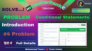 Problem Conditional Statements in C HackerRank problem solving Tasin Coder