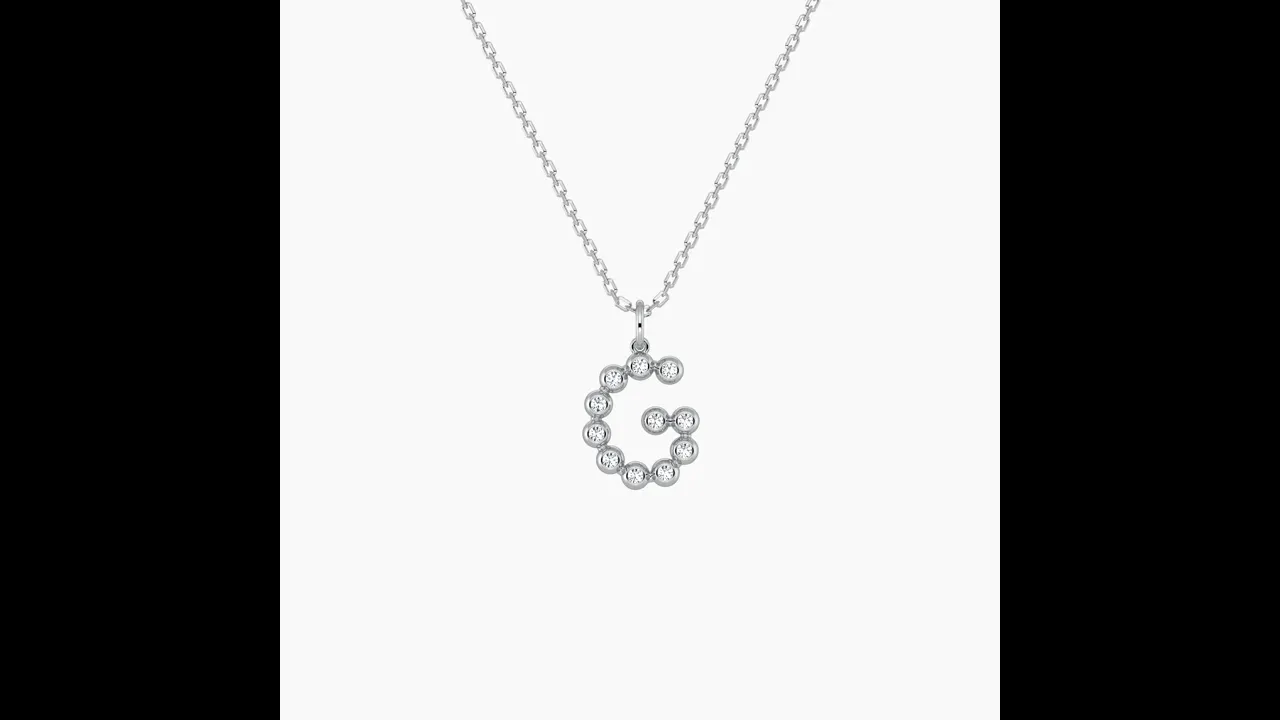 Letter G Initial Necklace Bubble Pendant