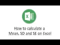 Mean SD and SE calculation on Excel Biostatistics Statistics Bio7