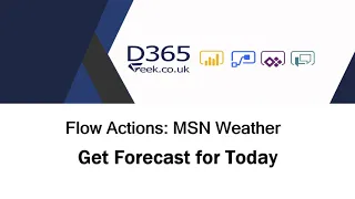 MSN Weather Actions Get Forecast For Today