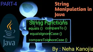 String functions in Java equals equalsIgnoreCase compareTo compareToIgnoreCase