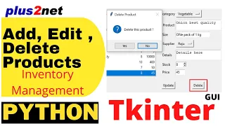 Tkinter Project to add update delete and manage stock of products by using MySQL or SQLite database