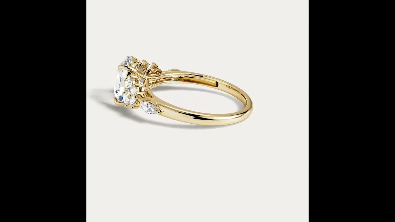 Ilaria丨Oval Cut Lab Diamond Floral Leaf Ring