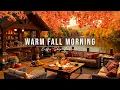 Download Lagu Warm October Fall Morning at Outdoor Coffee Shop Ambience 🍂 Soft Piano Jazz Music for Studying, Work