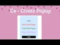 C WPF - Create Popup with LazyCodet