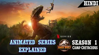 jurassic world camp cretaceous season 1 explained in hindi animation action adventure