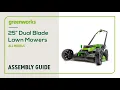 Assembling your Greenworks Pro 25 Dual Blade Lawn Mower