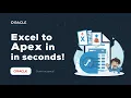 Upload Excel to Oracle APEX Table Parse Insert Multiple Rows in Seconds