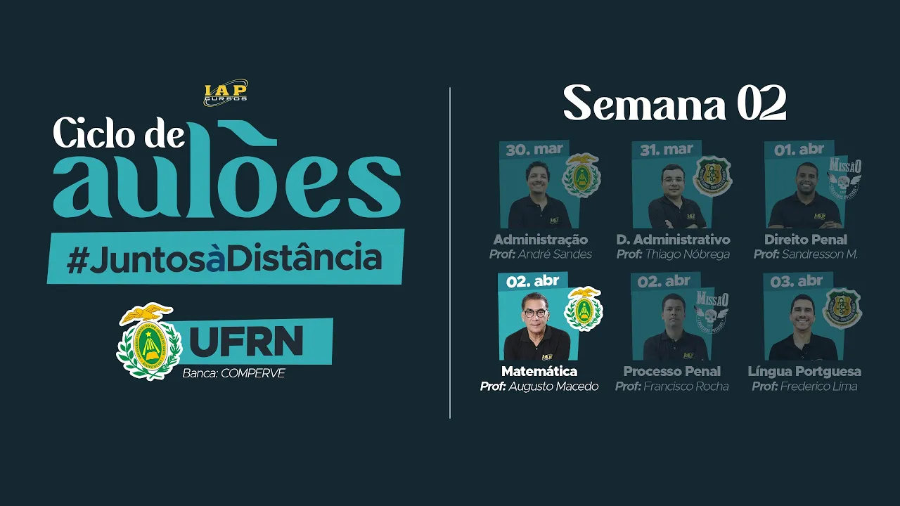 LIVE: MATEMÁTICA PARA A UFRN.