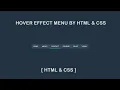 Cool menu hover effect by html css - Navigation hover effect