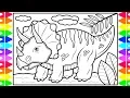 How to Draw a Triceratops Dinosaur for Kids Triceratops Dinosaur Drawing and Coloring Page