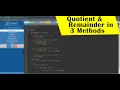 Quotient And Remainder in 3 Methods - C Programming