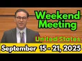 Download Lagu JW Weekend Meeting for September 20 - 26, 2025 | UNITED STATES