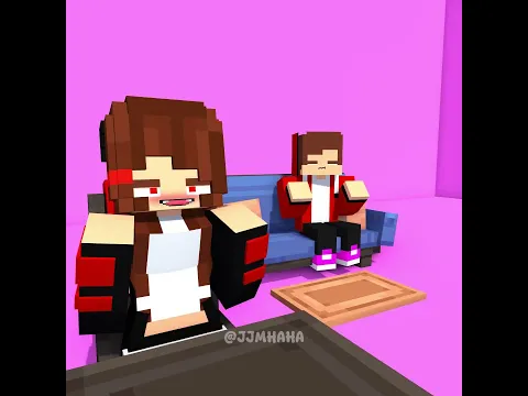 JJ Sister Going Crazy with This Laugh Trend 😝 - Maizen Minecraft Animation #minecraft #shorts