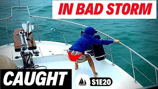 Trawler Cruising in Tropical Storm Stormy Seas & a Very Strong Wind (Rough Seas Caught on Camera)