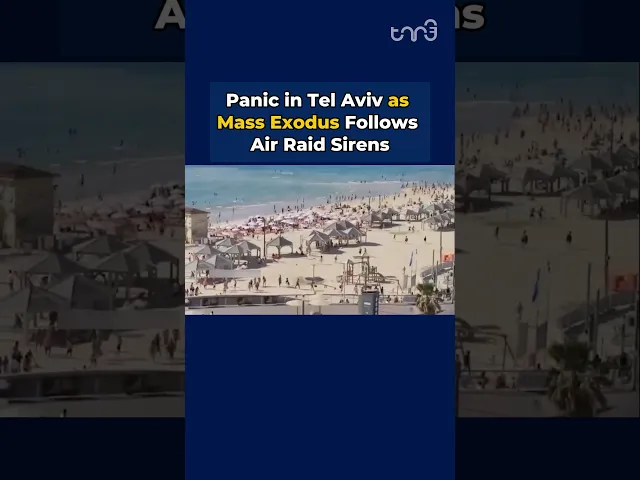 ⁣Panic in Tel Aviv as Mass Exodus Follows Air Raid Sirens