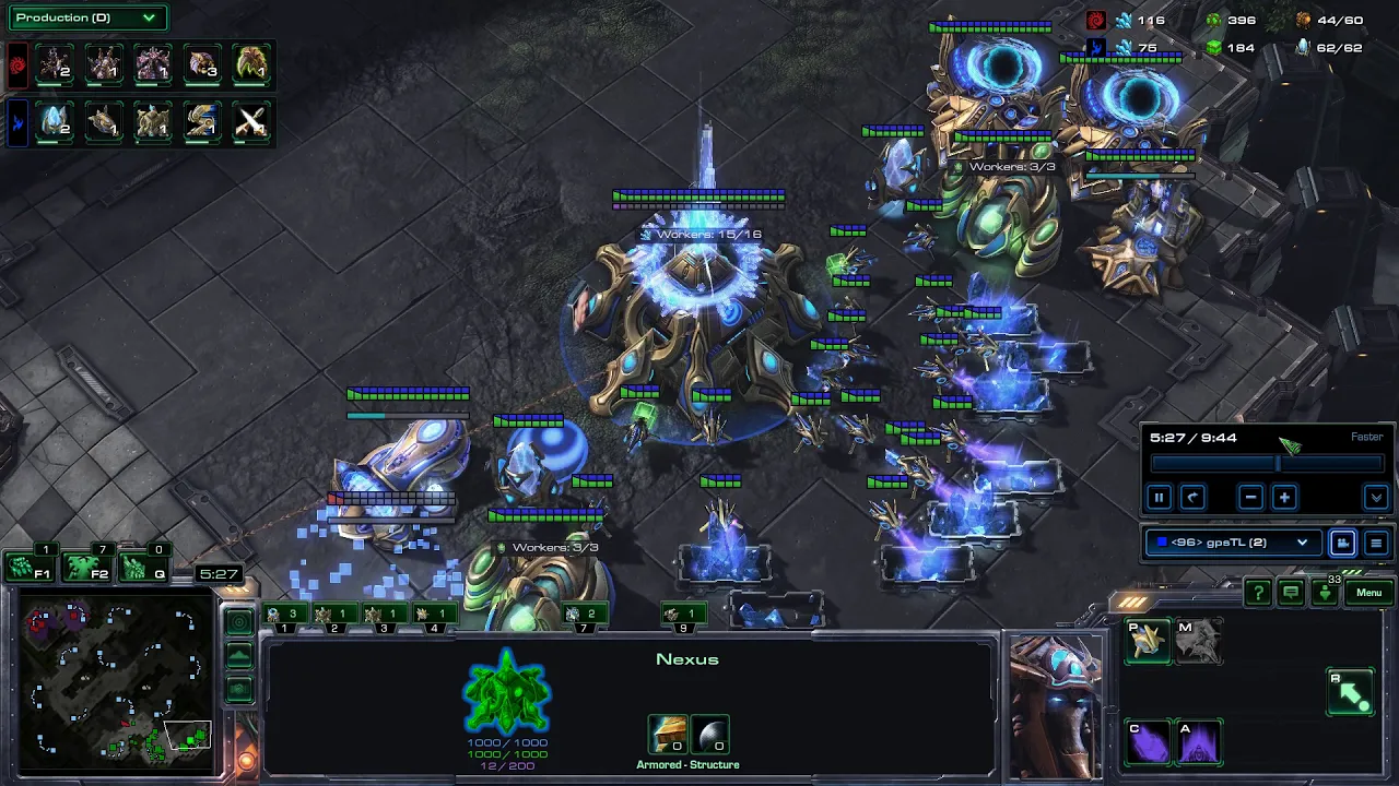 PvZ - Baneling Counter Attack: 3 Base All In 17 Gateways: Chargelot, Oracle, Archon