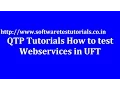 QTP Tutorials How to test Webservices in UFT