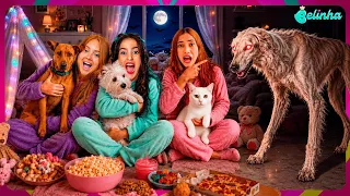 FIZEMOS UMA FESTA DO PIJAMA PARA OS NOSSOS PETS E O SKINWALKER APARECEU!