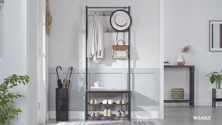 COAT RACK HALL TREE with SHOE BENCH - VASAGLE
